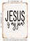 DECORATIVE METAL SIGN - Jesus is My Jam - 3 - Vintage Rusty Look